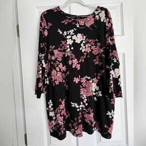 J. Jill Black and Pink Floral Tunic